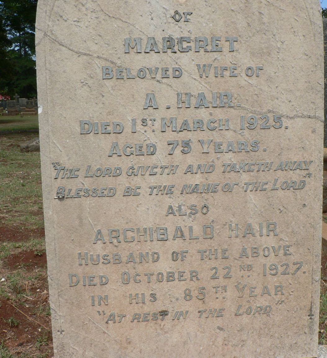 HAIR Archibald -1927 &amp; Margret -1925