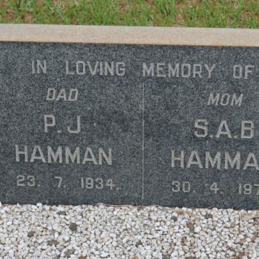 HAMMAN P.J. -1934 &amp; S.A.B. -1970