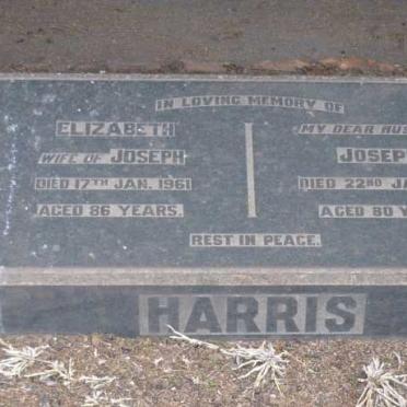 HARRIS Joseph -1952 &amp; Elizabeth -1961