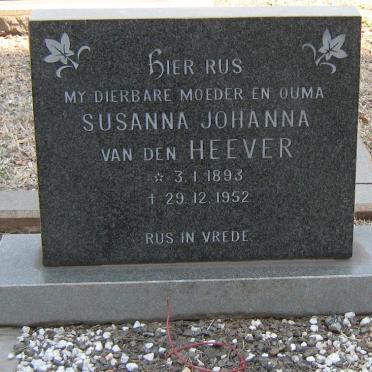 HEEVER Susanna Johanna, van den 1893-1952