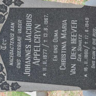 HEEVER Christina Maria, van den nee SCHULTZ 1860-1949 :: APPELGRYN Johannes Jacobus 1877-1967