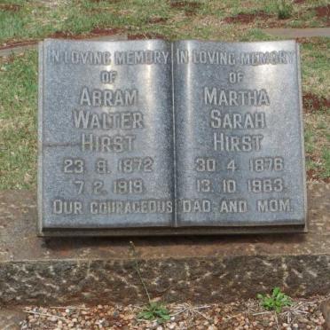HIRST Abram Walter 1872-1919 &amp; Martha Sarah 1876-1963