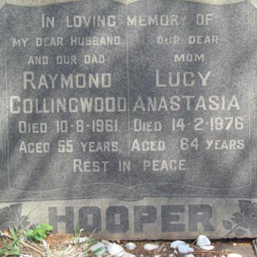 HOOPER Raymond Collingwood -1961 &amp; Lucy Anastasia -1976