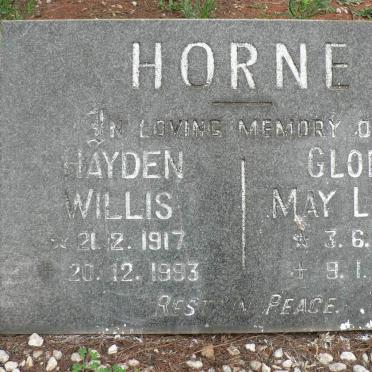 HORNE Hayden Willis 1917-1993 &amp; Gloria May Laura 1928-1967