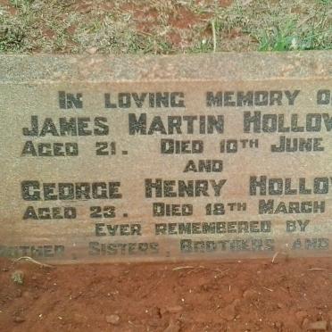 HOLLOWAY James Martin -1928 :: HOLLOWAY George Henry -1937
