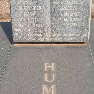 HUMAN Jacobus Johannes 1885-1959 & Louisa Gezina Maria PRELLER 1898-1966