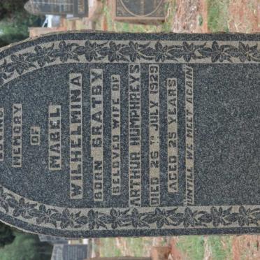 HUMPHREYS Mabel Wilhelmina nee GRATBY -1929