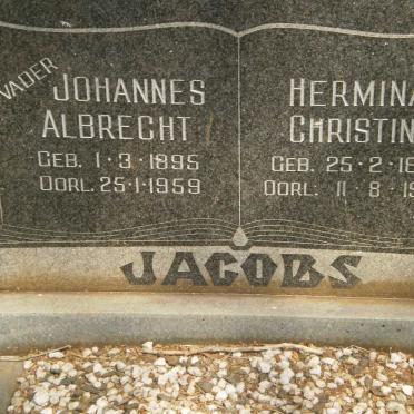 JACOBS Johannes Albrecht 1895-1959 &amp; Hermina Christina 1897-1981