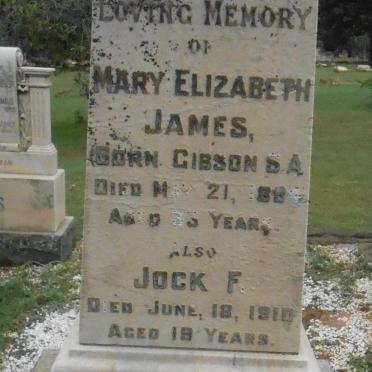 JAMES Mary Elizabeth nee GIBSON -1894 :: JAMES Jock F. -1910