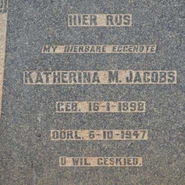 JACOBS Katherina M. 1898-1947