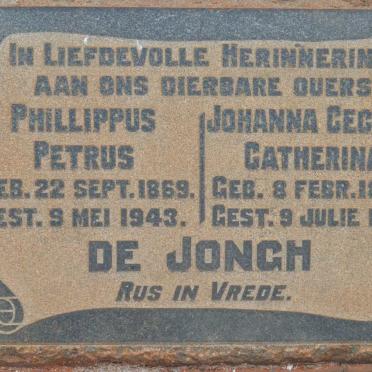 JONGH Phillippus Petrus, de 1869-1943 &amp; Johanna Cecilia Catherina 1877-1924