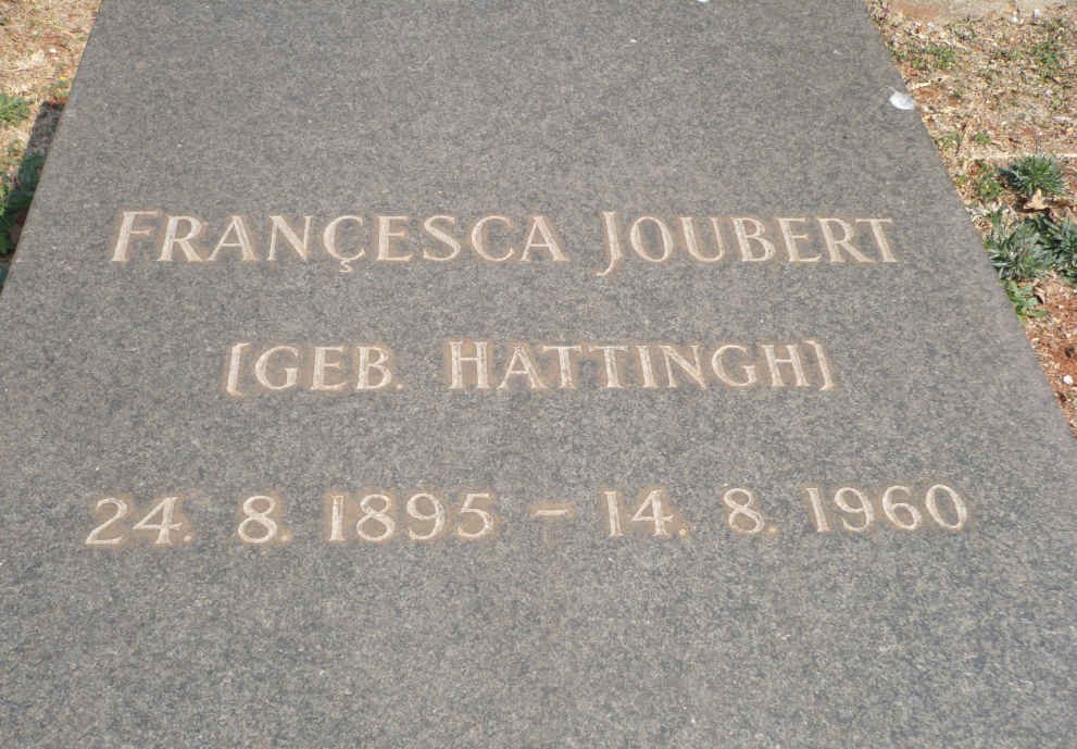 JOUBERT Françesca nee HATTINGH 1895-1960