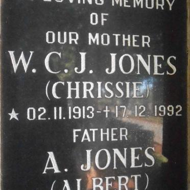 JONES A. 1906-1994 &amp; W.C.J. 1913-1992