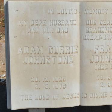 JOHNSTONE Adam Currie 1925-1976 &amp; Frances EARLE 1926-2004 :: JOHNSTONE Robert &amp; Mary