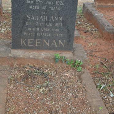 KEENAN James Edward -1922 & Sarah Ann -1961 :: FARQUHARSON Brian Peter -1961