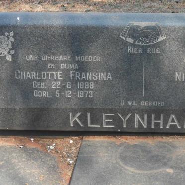 KLEYNHANS Nicolaas Jacobus 1892-1961 &amp; Charlotte Fransina 1898-1973