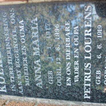 KOEKEMOER Petrus Lourens 1919-1997 &amp; Anna Maria 1917-1996