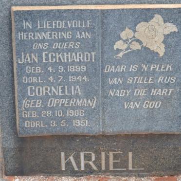 KRIEL Jan Eckhardt 1899-1944 &amp; Cornelia OPPERMAN 1906-1951