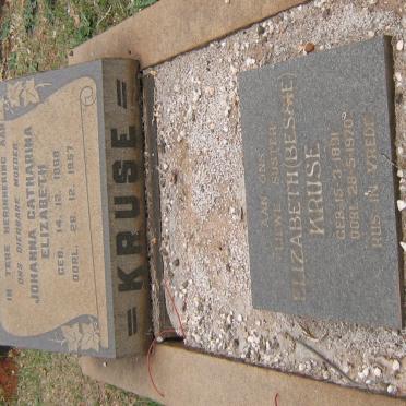 KRUSE Johanna Catharina Elizabeth 1868-1957 :: KRUSE Elizabeth 1891-1970