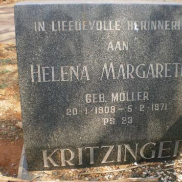 KRITZINGER Helena Margaretha nee MOLLER 1909-1971