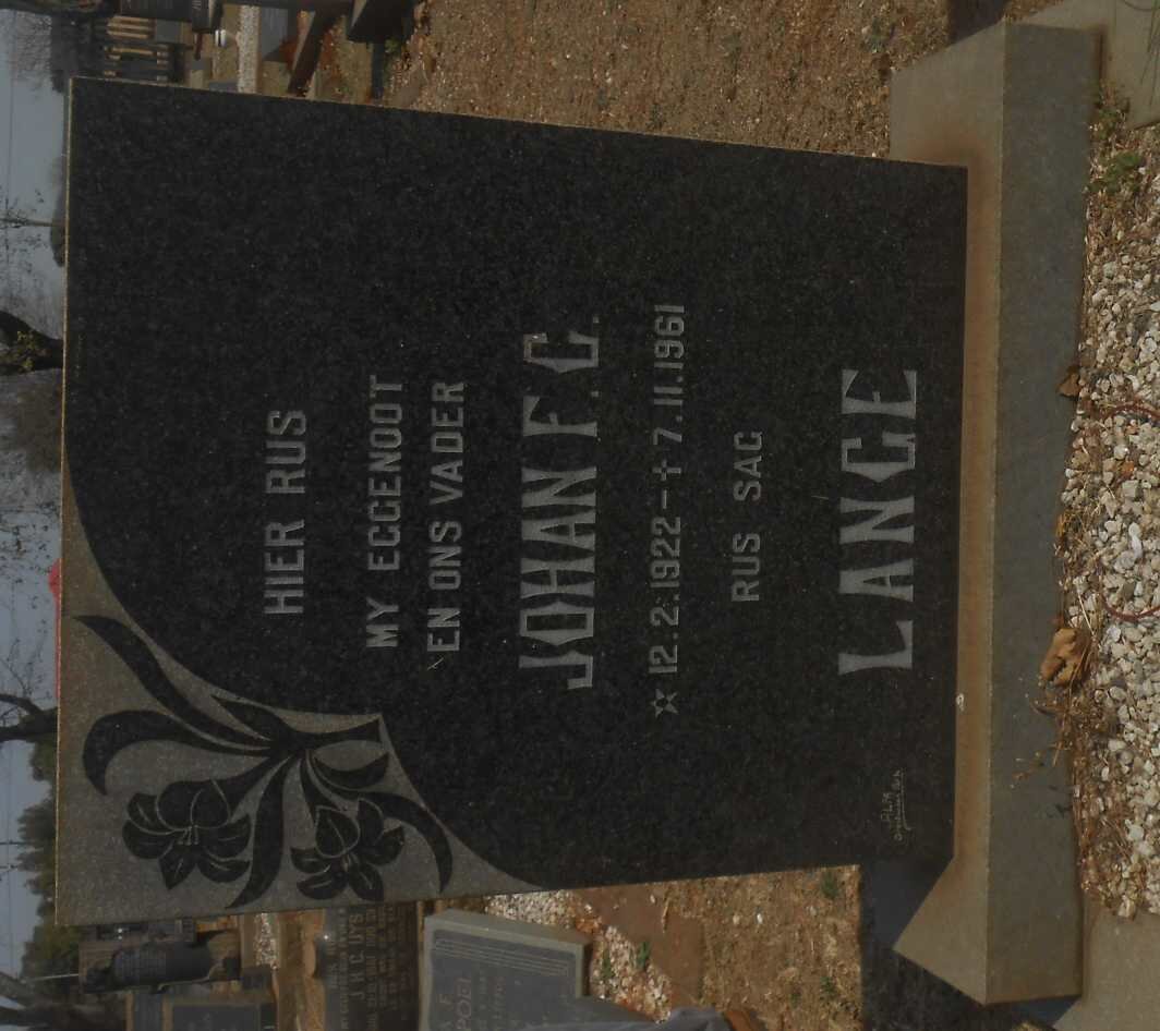 LANGE Johan F.C. 1922-1961