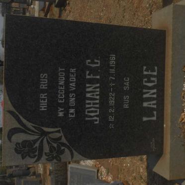 LANGE Johan F.C. 1922-1961