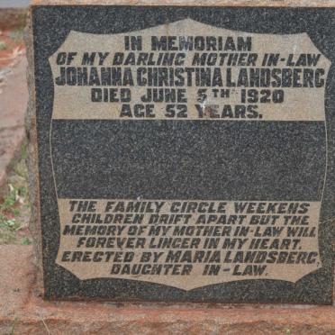 LANDSBERG Johanna Christina -1920