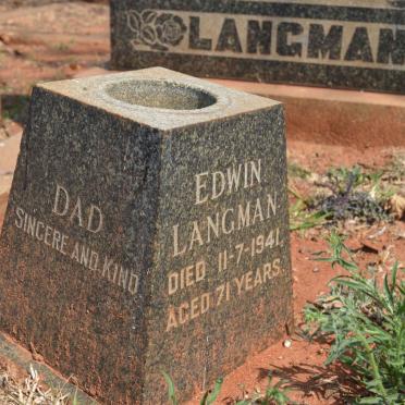 LANGMAN Edwin -1941 &amp; Margaret Templeton -1952