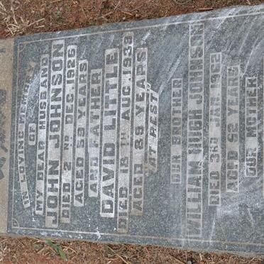 LITTLE David -1939 :: JOHNSON John -1926 &amp; JOHNSON Lily -1964 :: JOHNSON William Hugh -1962