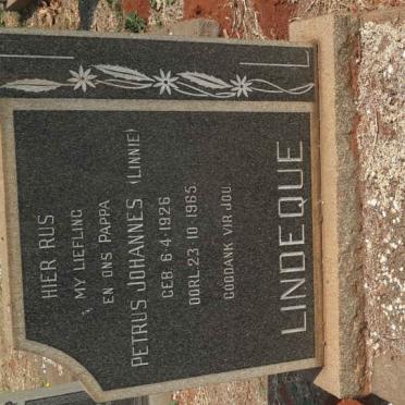 LINDEQUE Petrus Johannes 1926-1965