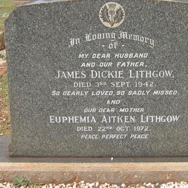 LITHGOW James Dickie -1942 & Euphemia Aitken -1972