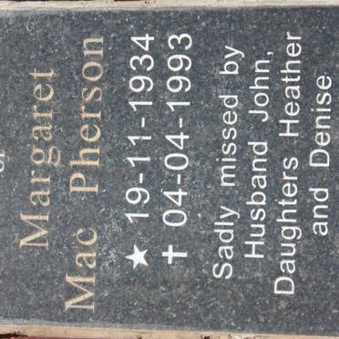 MacPHERSON Margaret 1934-1993