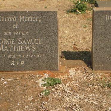 MATTHEWS George Samuel 1891-1977 &amp; Agnes Beatrice 1893-1965
