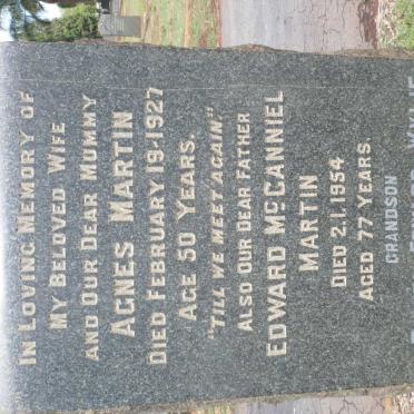 MARTIN Edward McCanniel -1954 &amp; Agnes -1927 :: WYLIE Daniel Edward 1929-2003