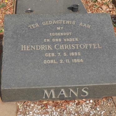 MANS Hendrik Christoffel 1895-1964