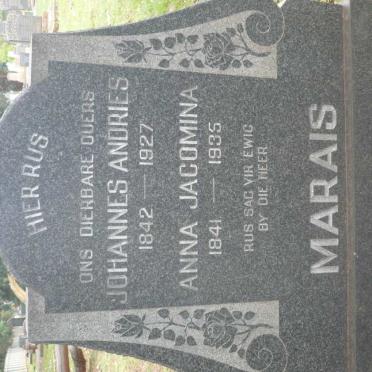 MARAIS Johannes Andries 1842-1927 &amp; Anna Jacomina 1841-1935