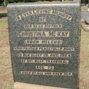 McKAY Christina nee McLEOD -1924