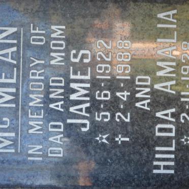 McMEAN James 1922-1988 &amp; Hilda Amalia 1928-1989