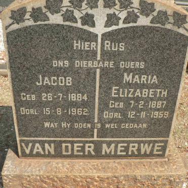 MERWE Jacob, van der 1884-1962 &amp; Maria Elizabeth 1887-1959