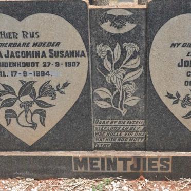 MEINTJIES Johan Francois 1904-1946 &amp; Johanna Jacomina Susanna BEZUIDENHOUDT 1907-1994