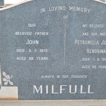 MILFULL John -1972 &amp; Petronella Johanna Hendrina -1967
