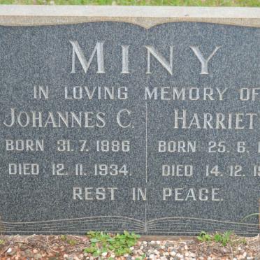 MINY Johannes C. 1886-1934 &amp; Harriet L. 1890-1950