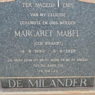 MILANDER Margaret Mabel, de nee BRANDT 1893-1956
