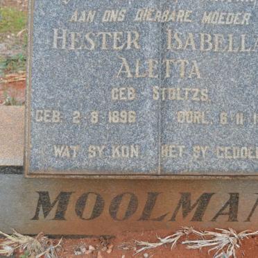 MOOLMAN Hester Isabella Aletta nee STOLTZS 1896-1948