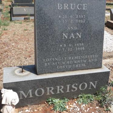 MORRISON Bruce 1895-1962 &amp; Nan 1898-1994