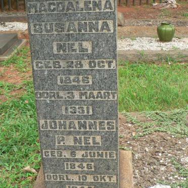 NEL Johannes P. 1846-1945 &amp; Magdalena Susanna 1846-1931