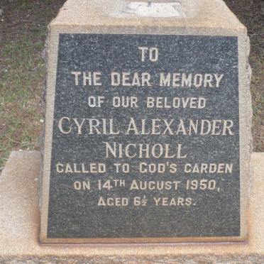 NICHOLL Cyril Alexander -1950