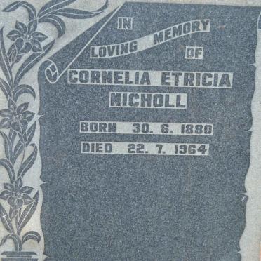 NICHOLL Cornelia Etricia 1880-1964