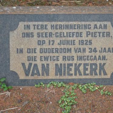 NIEKERK Pieter, van -1925