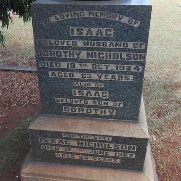 NICHOLSON Isaac -1924 :: NICHOLSON Isaac -1927